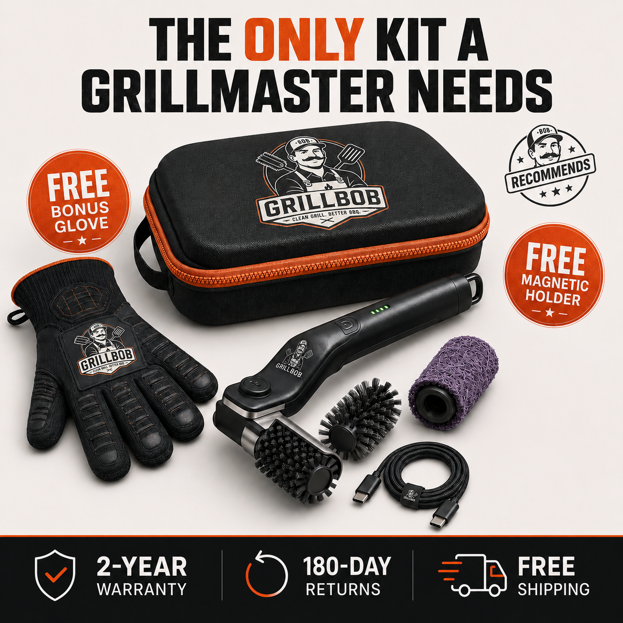 GrillBob PowerScrub 360° Complete Kit